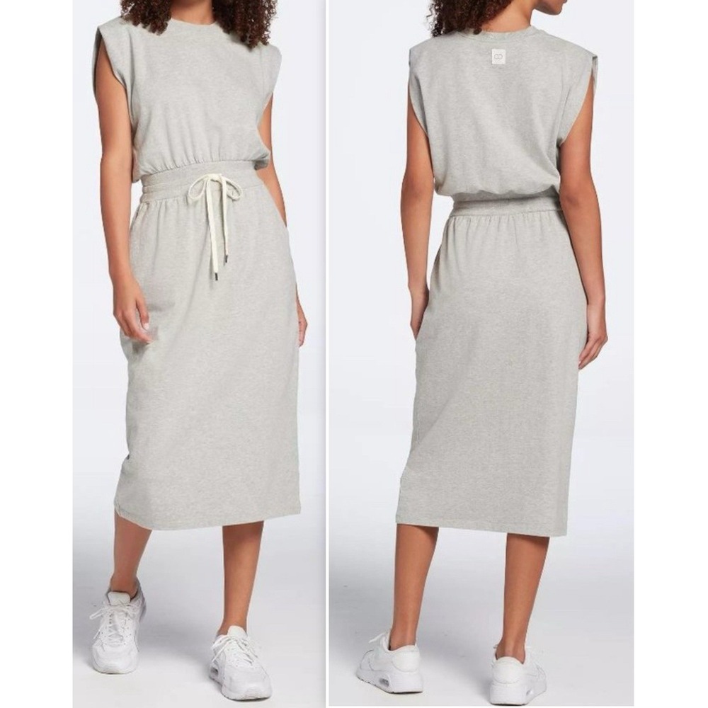 Calia By Carrie Underwood Athleisure Dress Sz Large Extended‎ Shoulder Midi Gray